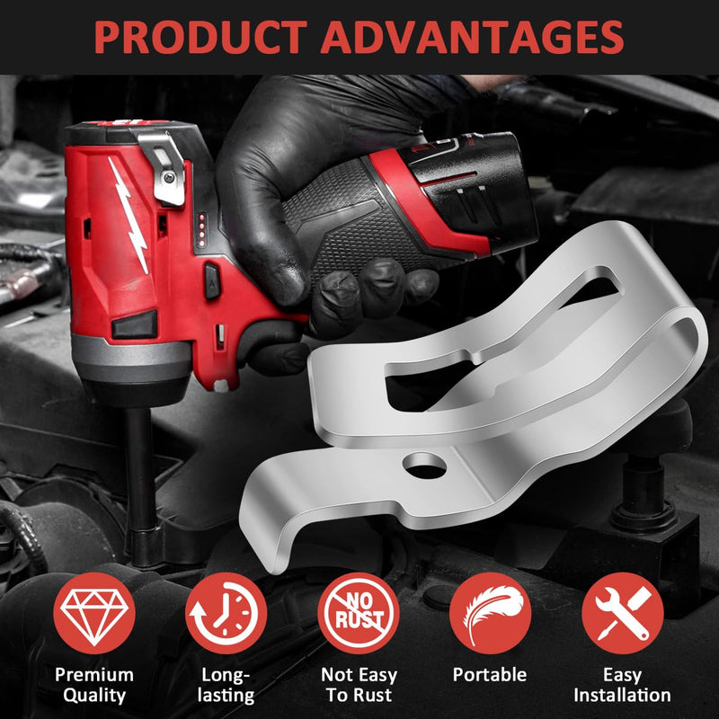Belt Clips, 2pcs 42-70-0495 Drill Tool Clips Hook Kit with Screws for Drill Stubby Impact Wrench Hex Impact Driver Hex Hydraulic Driver 2 Packs