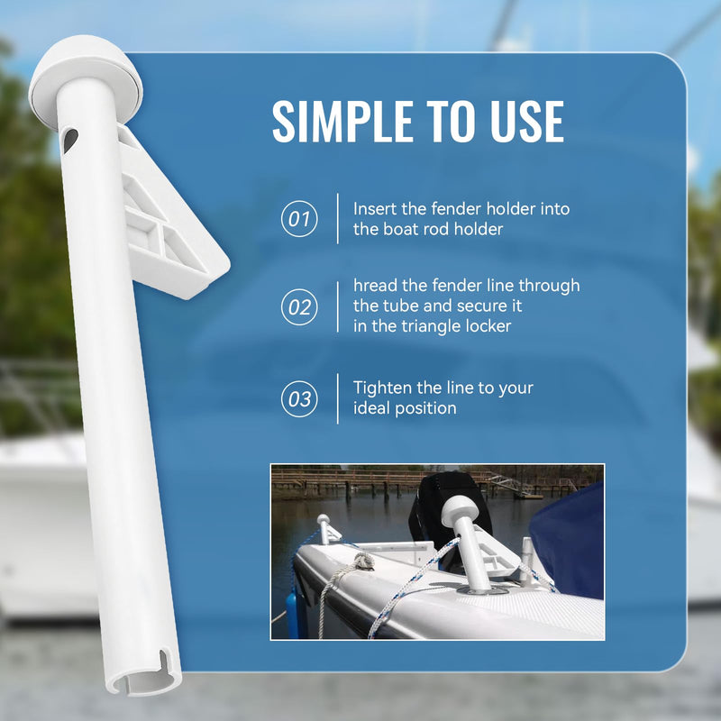 Boat Fender Rod Holder, Boat Bumper Holder, Fender Adjuster Hanger Versatile Docking Tool, Doubles as Boarding Exiting Handle, Boat Fender Accessories (2 Pack)