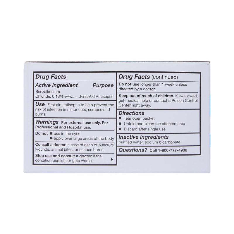 McKesson Benzalkonium Chloride Towelettes [Pack of 100] First Aid Antiseptic Wipes, Sterile Individual Wrapped