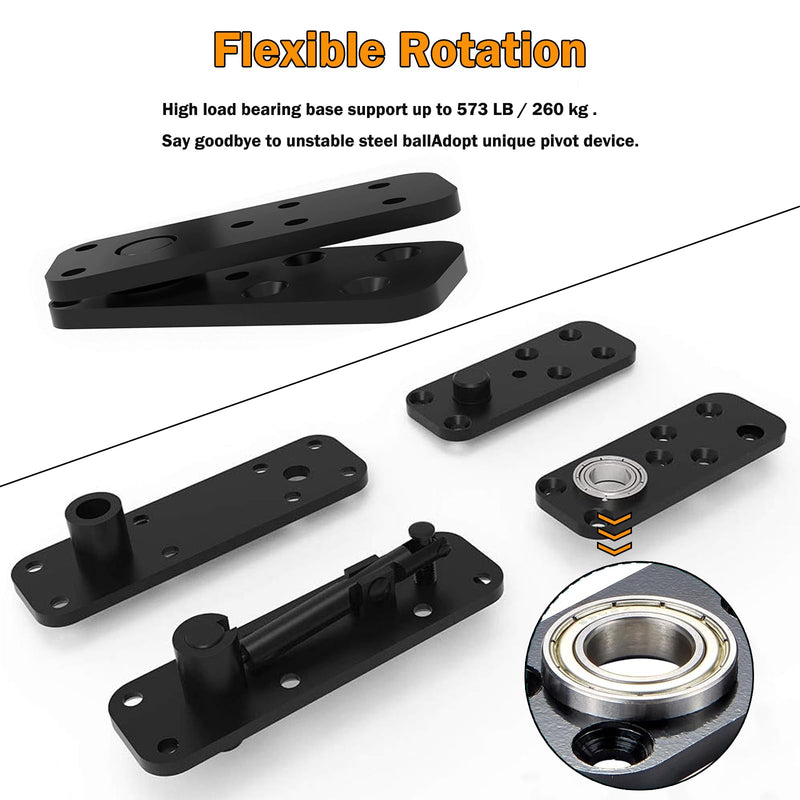 Hidden Door Hinge, Stainless Steel Hidden Hinges 573LB Load-Bearing for Doors, Heavy Duty Pivot Door Hardware Swinging Pivot Hinge 360° Rotation Invisible Hidden Door Bookcase 1pcs