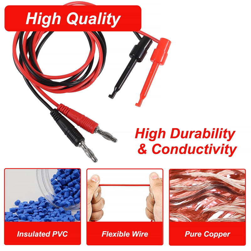 Electrical Multimeter Test Leads Set, Professional Test Leads Set with Alligator Clips, Test Hook, Test Probes Lead kitfor Digital Electrical Testing