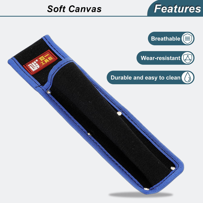 HARFINGTON 2pcs Welding Rod Pouch 12.26" x 3.15" x 9.45" Canvas Welding Rod Bag Leather Electrode Holder with Waist Belt Rivet Reinforcement for Storage Welding Tools, Black Blue 12.26" x 3.15" x 9.45"
