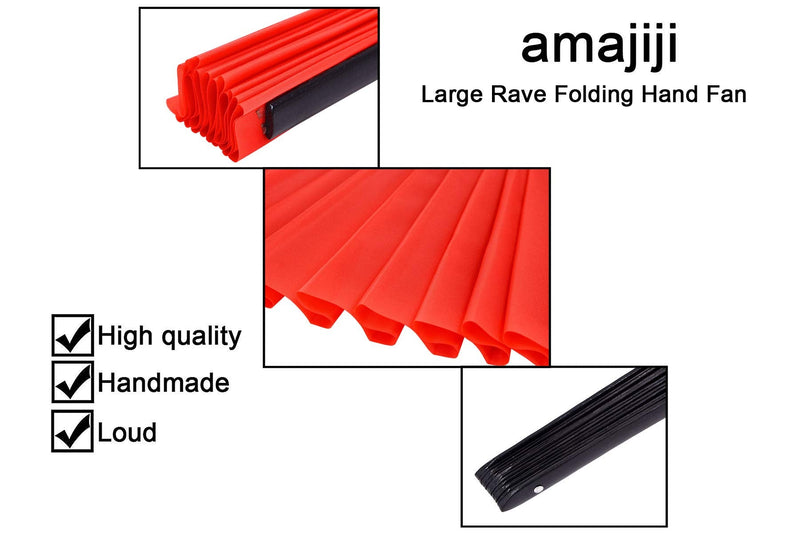 Large Folding Hand Fan Rave Fan, Red