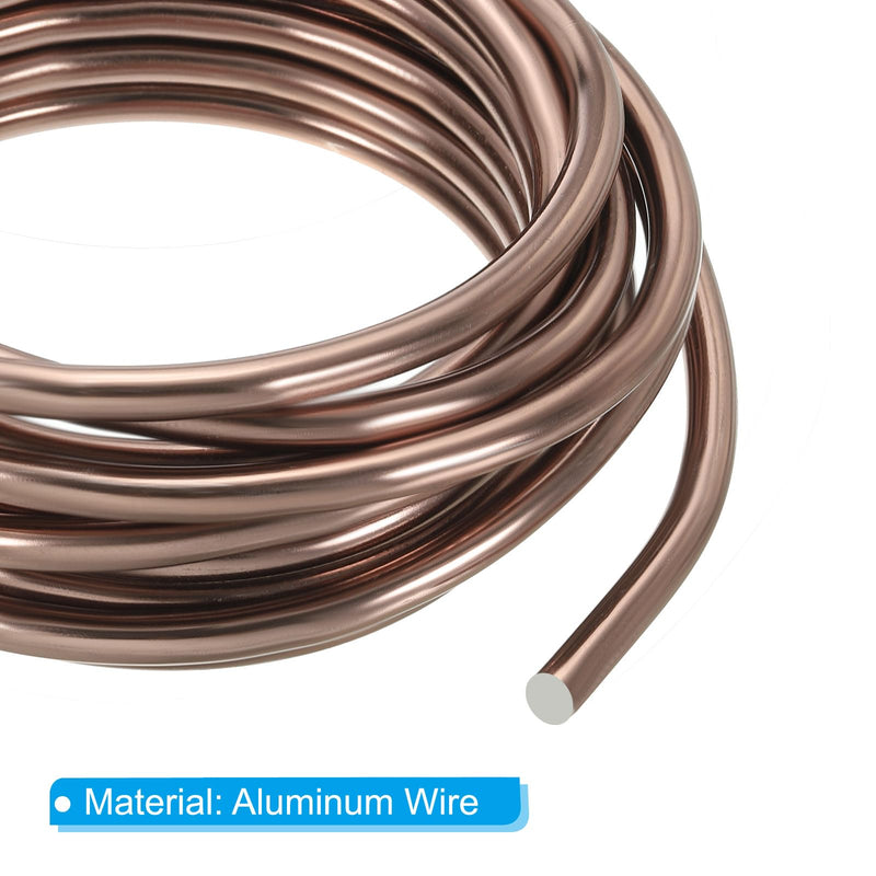 PATIKIL 6mm x 19ft Bonsai Training Wire,Floral Wire Stems Anodized Aluminum Tree Wire for Gardening Branch Fixing,Brown Brown