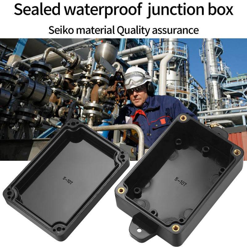 Project Box, 4pcs Junction Boxes, IP65 Waterproof Electrical Boxes, ABS Plastic Dustproof Electrical Project Case Power Junction Boxes with Fixed Ear for Outdoor Electronics - 3.3x2.3x1.37 C