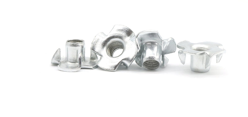 M4 x 6.5mm Carbon Steel T Nuts Zinc Plated 4 Pronged Tee Nut, Pack of 50 M4 50pcs