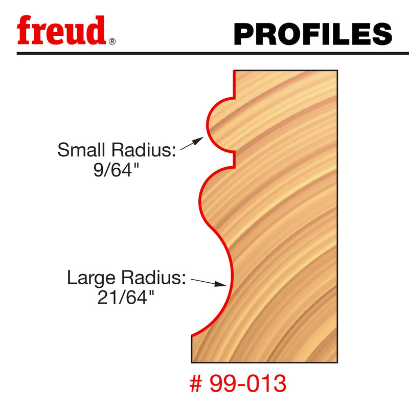 Freud 99-013: 15/16" (dia.) Face Molding Bit with 1/2" shank, 21/64" large radius