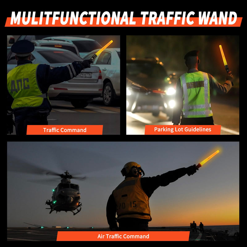 UltraFire 19 Inch Traffic Wand, Cone Flashlight with 3 Modes, Signal Wand for Traffic Control, Parking, Car Directing, Airport UF-806 1 Pack