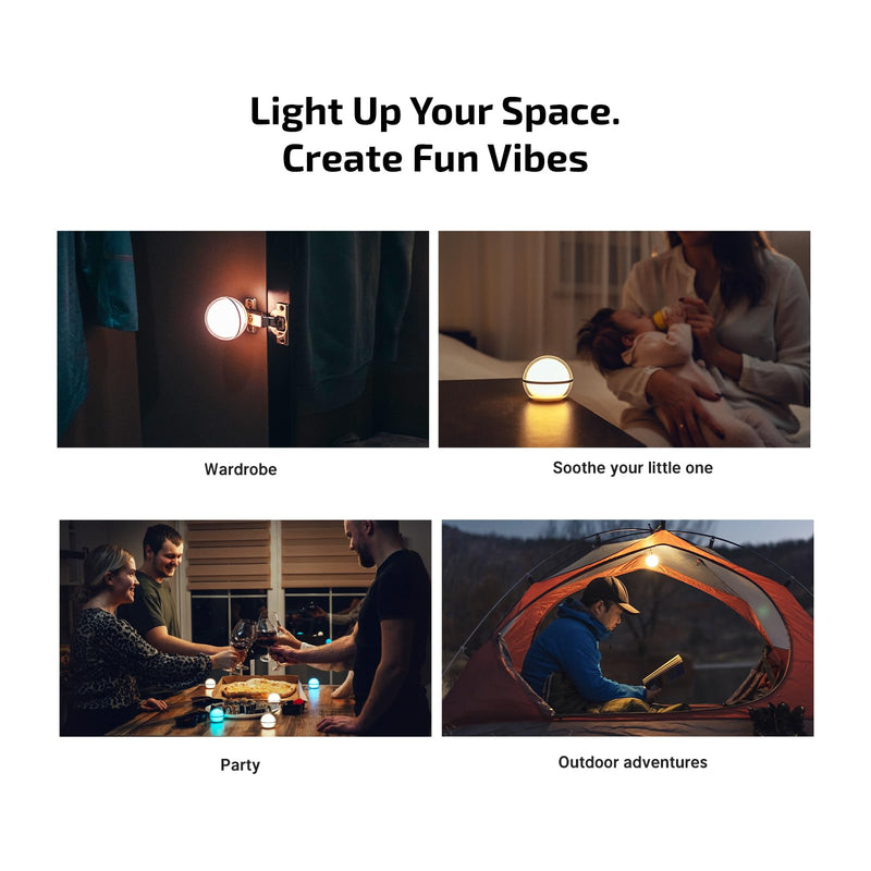 OLIGHT Sphere Smart Night Light, 75 lumens Stepless Dimming Table Lamp with Remotely APP Control, Magnetic Rechargeable RGB Ambient Lighting for Sleeping, Reading, and Relaxation Basic Blue