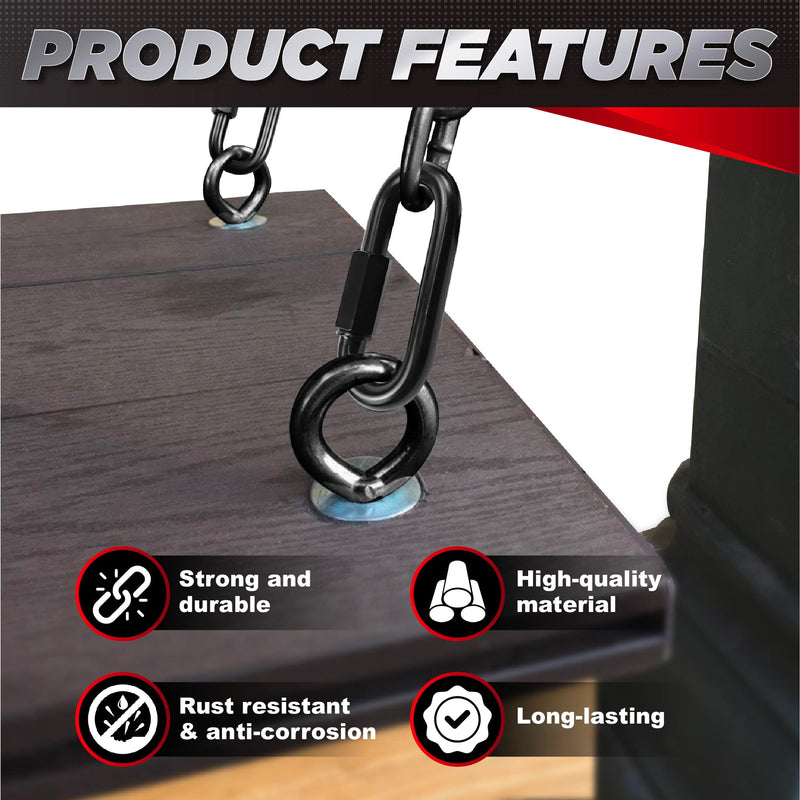 2PCS 4.2” Heavy Duty Chain Quick Links, 2500 LBS Weight Capacity, Durable, Anti-Rust, High Strength Chain Connector, Carabiner for Big Chain Connecting, Hammock Hanging, Hiking, Camping 2PCS 4.2”