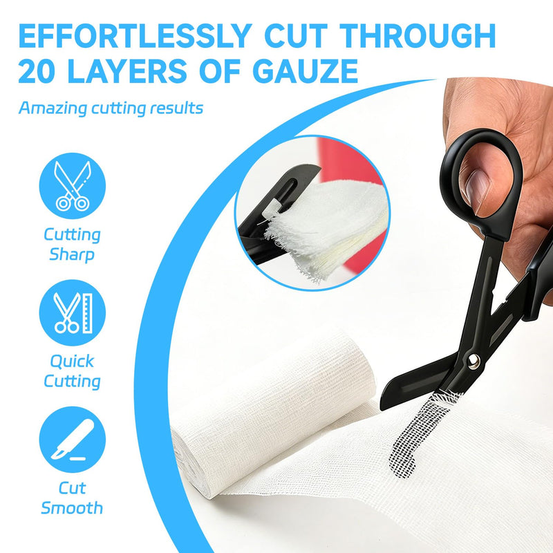 2PCS Medical Scissors,5.8 Inch EMT Trauma Shears,Bandage Scissors with Carabiner,Stainless Steel Nurse Scissors with Non-Stick Blades & Surgical Grade Shears for Nurses Doctors (5.8 Inch (15cm)) 5.8 Inch (15cm)