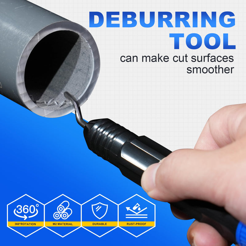 PVC Pipe Cutter, Up to 2-1/2", Ratchet Pipe Cutter Heavy-Duty, Pex Cutting Tool for Cutting PEX, PVC, PPR Plastic Hoses and Plumbing Pipe with Deburring Tool - NewNest Australia