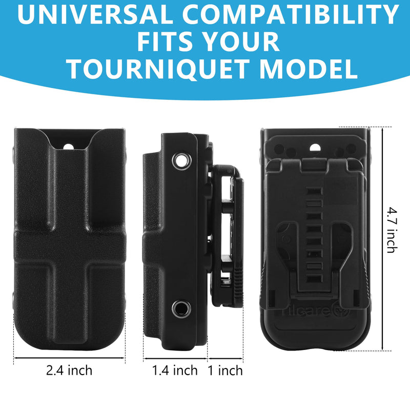 Tourniquet Holder by Tilcare - Tourniquets Medical Case with Tactical Belt Clip Attachment and 3 Adjustable Screws for 1.5" to 2.25" Duty Belts, First Aid C-A-T® Tourniquet Kit