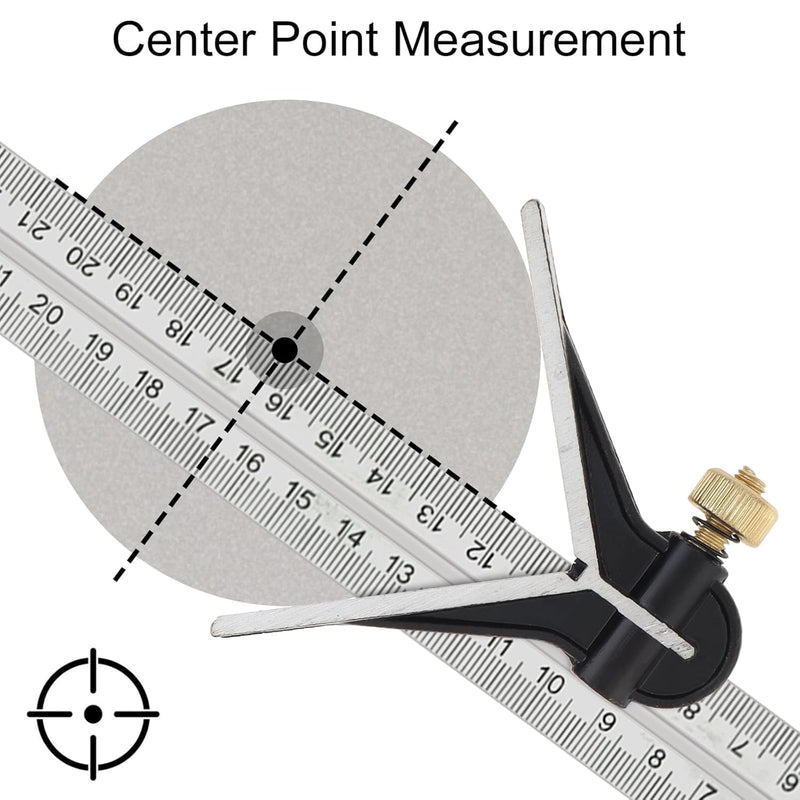 Combination Square,Combo Square 4-in-1 Set with 12 Inch Stainless Steel Ruler,Protractor Head,Center Head Square Head for Woodworking Carpentry DIY Drawing Construction