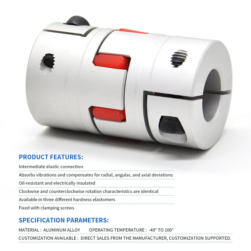 Aluminium Plum Flexible Shaft Coupling Diameter 25mm Length 30mm Connector Flexible Coupler for 3D Printer CNC Machine and Servo Stepped Motor (D25 L30, 8-8mm)