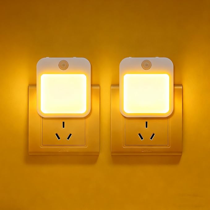 L LOHAS LED Night Lights Plug into Wall 2-Pack, 0.3W Plug in Night Light, Dusk to Dawn, 3000K Soft White, Bright Nightlight Auto-On/Off, for Adults Kids Room Bedroom Bathroom Hallway Kitchen, Non-Dim - NewNest Australia