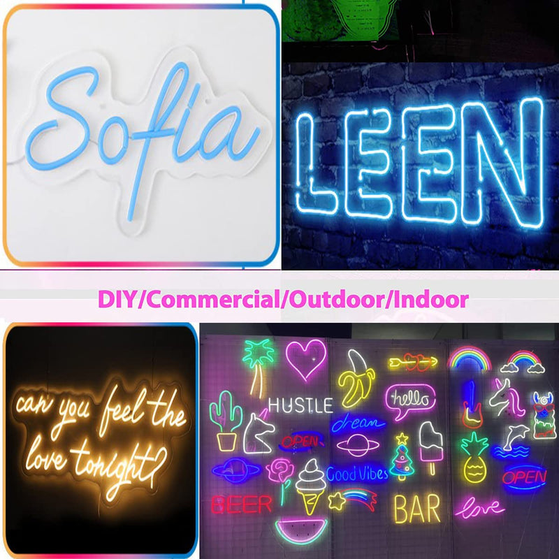 Pink Neon LED Strip Lights，5M 12V DC 600 SMD2835 LEDs Waterproof Rope Light for Indoor Outdoor Home Decoration (Pink Without Power Supply) Pink Without Power Supply