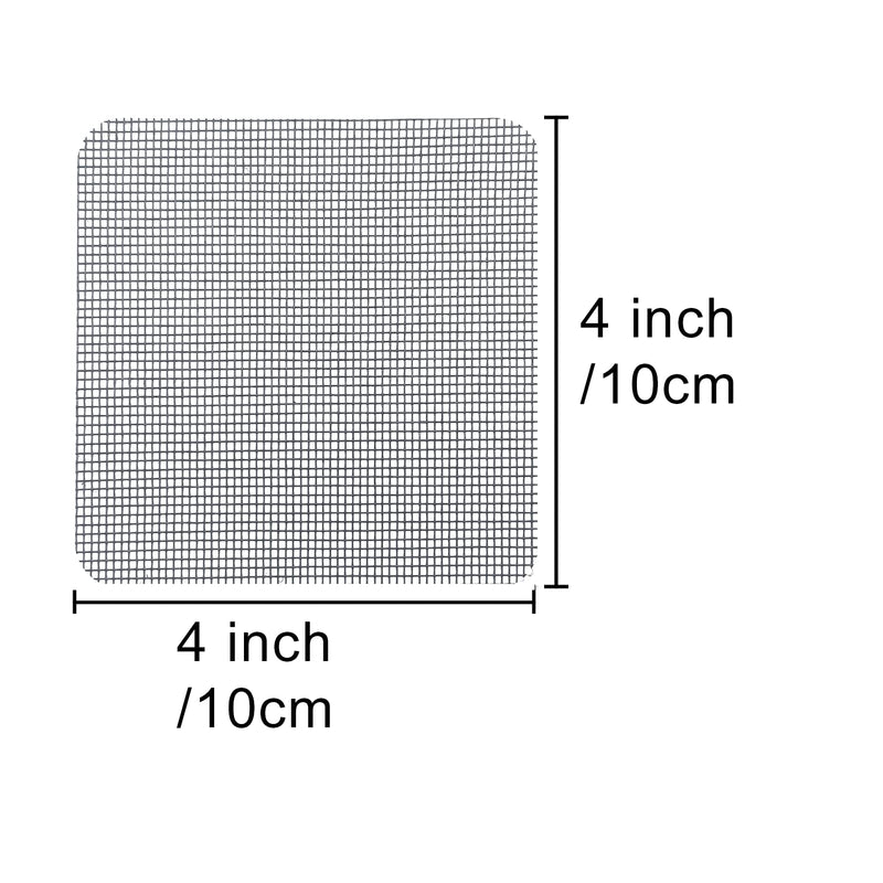 Matenf Window Screen Repair Patch, 3-Layer Strong Adhesive Window Screen Mesh Tape, Repair for Window and Door Tears Holes, 10 Patches, 4"x 4"(10cm x 10cm)，Black Black