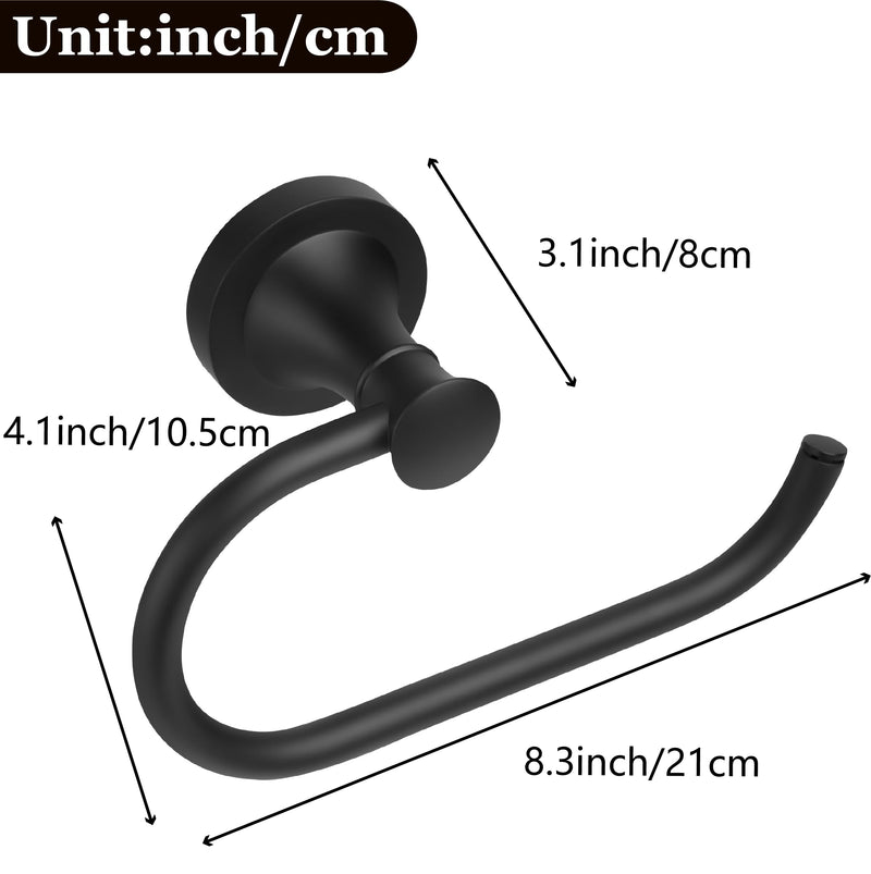 Black Toilet Paper Holder, Bathroom Toilet Tissue Roll Holder Hanger, Matte Black Towel Paper Holder for Bathroom, Wall Mount Bathroom Hardware Accessories