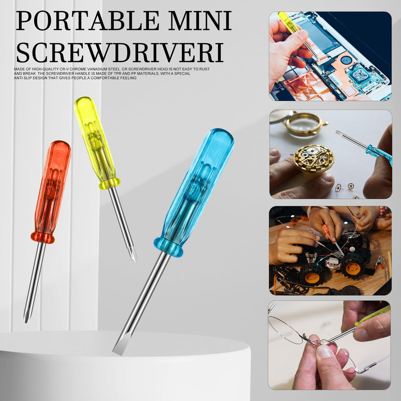 Jutom 24 Pcs Mini Screwdriver Tape Measure Keychains Set Mini Tool Set Father's Men Gifts Bulk for Adult Tool Party Favors