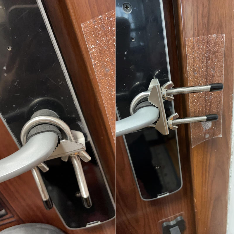 Portable Door Lock for Travel, Heavy Duty Security Lock for Outward Opening Doors, Adjustable Stainless Steel Safety Device for Hotel Room/Home/Apartmen