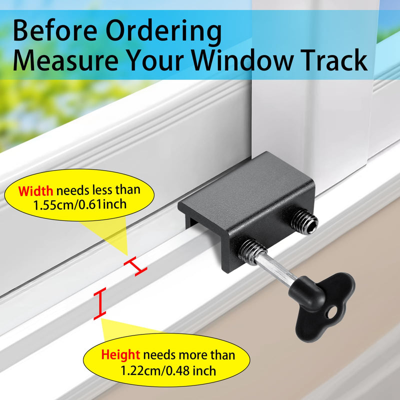 Window Locks (4 Sets), Window Locks for Up and Down Windows, Sliding Window Locks, Window Locks for Horizontal Sliding Windows, Child Proof Window Locks Security, Adjustable Window Stoppers (Black) Black 4 Sets - NewNest Australia