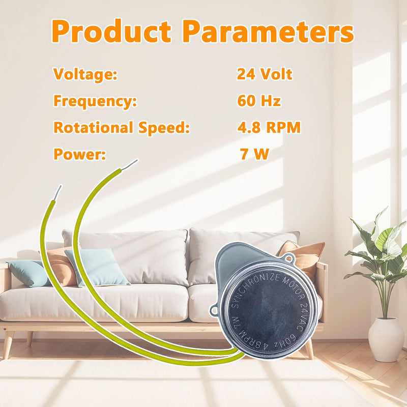 38600L 24V Synchron Motor Valve Replacement for 2 Wire Spring Return Damper Motor 24Volt 60Hz 4.8RPM 7W