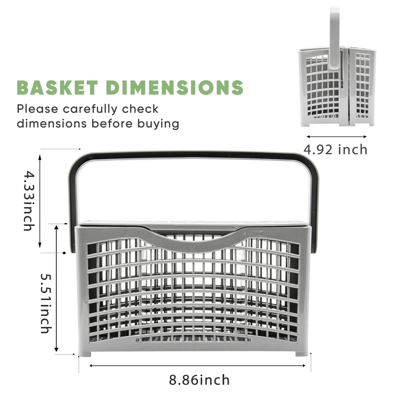 Universal Dishwasher Basket Replacement - 2 in 1 Utensil/Cutlery Basket - Compatible with Bosch, Maytag, Kenmore, Whirlpool, KitchenAid, LG, Samsung, Frigidaire, GE