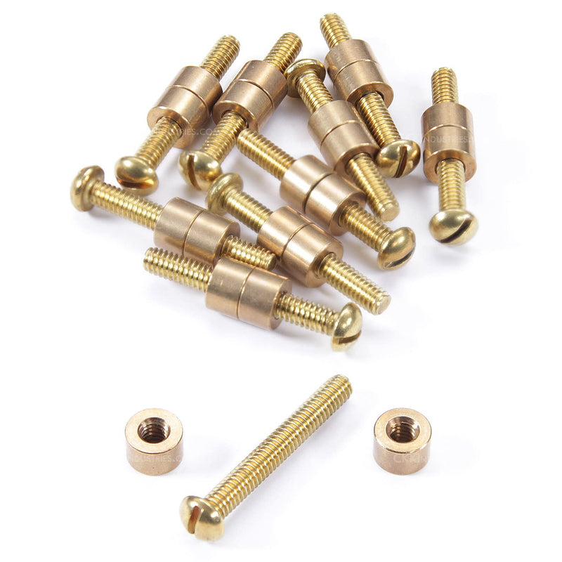 Loveless Fasteners (10 Pack) with Step Drill for DIY Handles & Knife Handle Repair - USA Size (0.312 x 8-32US x 1.15 Inch) - (Brass/Brass) (0.312 x 8-32US x 1.15 Inch) (10)(Brass Heads/Brass Screw) + (1)(Step Drill)