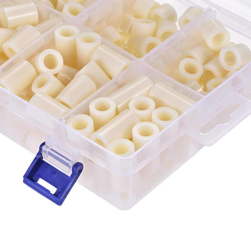 uxcell ABS Round Spacer Assortment Kit ID 8.2mm OD 14mm for M8 Screws, 8 Sizes Plastic Standoff (5mm 8mm 10mm 12mm 15mm 18mm 20mm 25mm), 263pcs