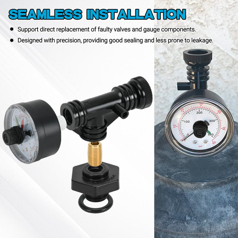 24850-0105 Air Relief Valve & Gauge Assembly Replacement for Select Sta-Rite Pool and Spa Filters