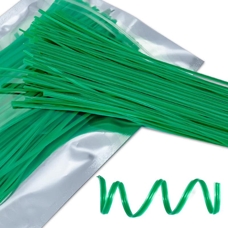 300 Pcs 6 Inch Twist Ties for Bags, Plant Ties, Breads Ties Twisty-tie, Climbing Plants Ties, Bags Cables Cords Ties, Heavy Duty, Soft Green PE, w. Reusable Mylar Ziplock Bag