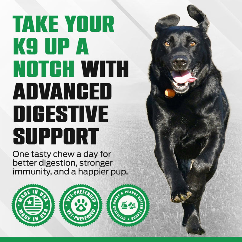 K10 Probiotic Chews for Dogs (60ct) – Advanced Digestive Support with Probiotics, Prebiotics & Superfoods – Vet-Preferred Dog Supplement for Digestion, Immunity, Skin, Coat & Everyday Vitality Probiotic 60 Count
