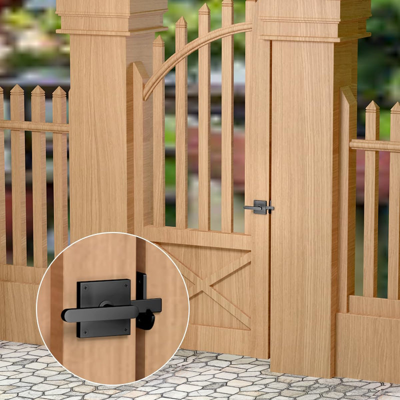 Double Side Gate Latch, Heavy Duty Left Swinging Door Latch Gate Hardware for Outdoor Fence, Wooden Gates, Pool Gate, Garden
