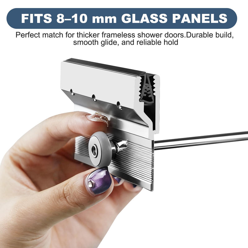 4 Pack M 6053 Frameless Shower Door Roller Assemblies – 3/4" Plastic Wheels with Ball Bearings,Chrome Aluminum Bracket,Replacement Kit for Glass Sliding Doors Parts