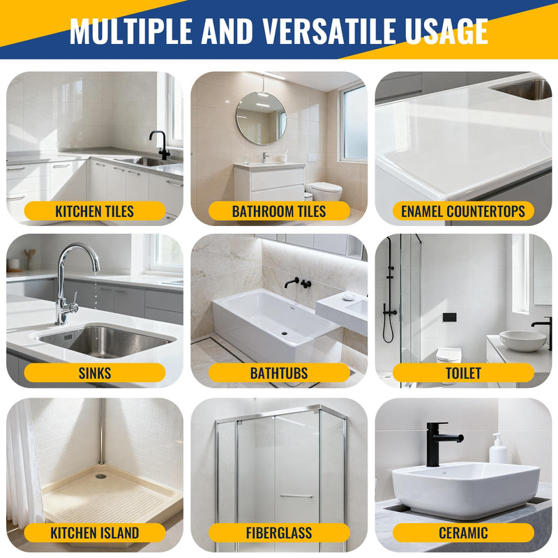 Porcelain Repair Kit White,Tub Chip and Bathtub Repair Kit for Chips, Cracks, Scratches, Rust, Holes on Tubs, Sinks, Tiles, Toilet, Ceramics, Fiberglass, Enamel, Acrylic - NewNest Australia