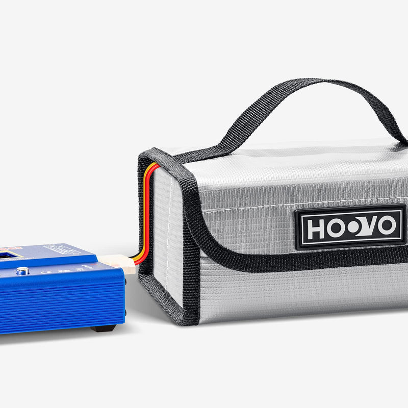 HOOVO Lipo Battery Bag, Fireproof Explosionproof Lipo Battery Storage Protector Guard Safe Bag for DJI Battery/RC Battery - 2 Pack, 180 * 105 * 80mm, Accommodate 4pcs Battery