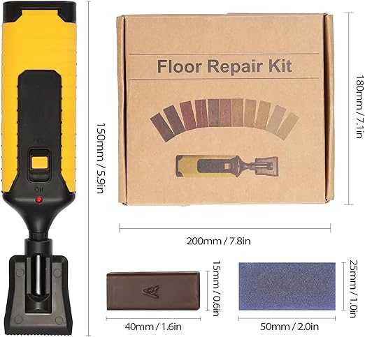 19pc Hardwood Laminate Wooden Wood Floor Repair Kit Wax Chip Scratch with Case