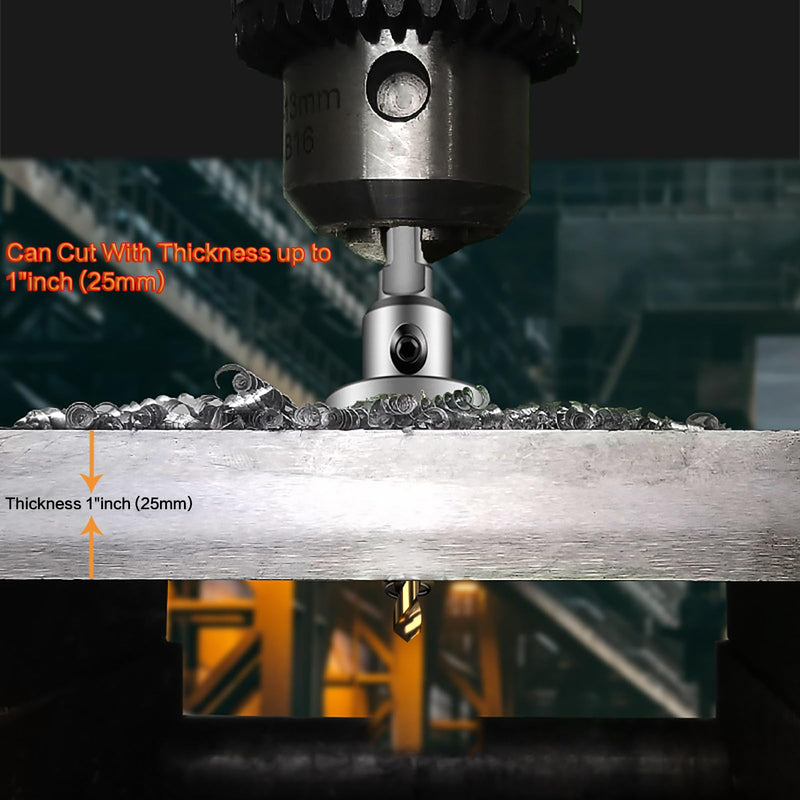 2-Pack 7/8" TCT Hole Saws for Hard Metal, Heavy Duty 22mm Tungsten Carbide Tipped Hole Cutters Set with Spring-Loaded Pilot Drill Bits for Stainless Steel, Metal, Iron, and Plastic 7/8”（22mm）
