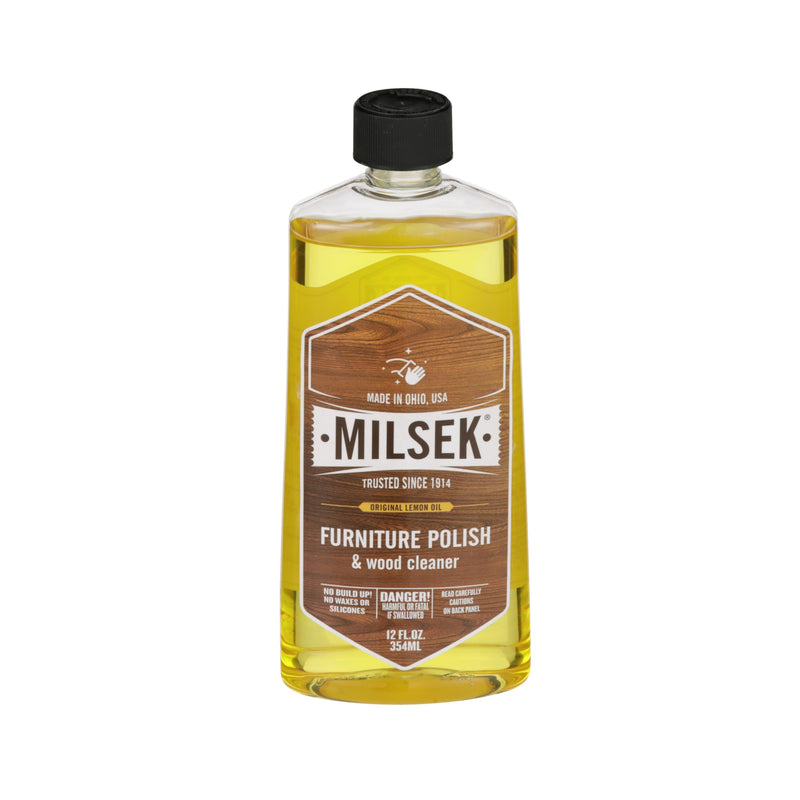 Milsek Furniture Polish and Wood Cleaner with Lemon Oil - Multipurpose Solution for Home Improvement from Hardwood Floors to Kitchen Cabinets - 12 Fl Oz (Pack of 1) 12 Fl Oz (1 Pack)