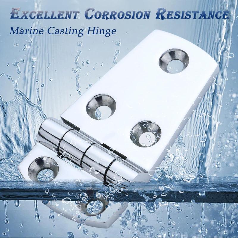 YANYUCB Boat Hatch Hinge 316 Stainless Steel Cabinet Door Casting Hinges Marine Hardware with Screws(3''x1.5'') for Boat,RVs(2PCS) 3 inch × 1.5 inch 2 pack