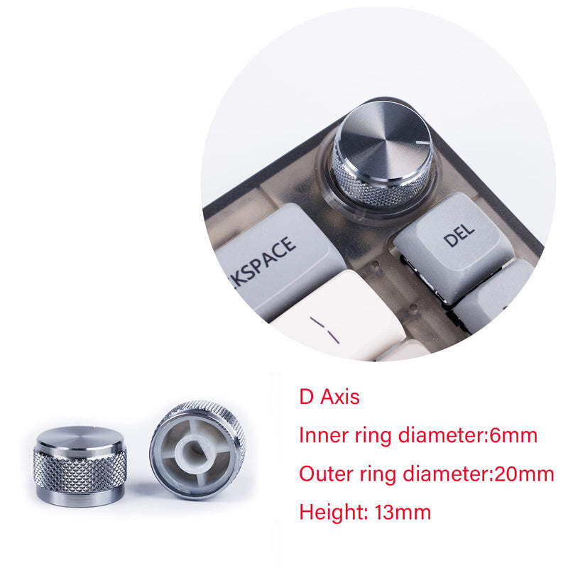Suitable for TM680/KT68/GK68 Upgrade Knob 2 PCs Pack, Aluminum Alloy, Upscale Electroplating, Mechanical Keyboard Upgrade Accessories(Texture Grey) Texture Grey