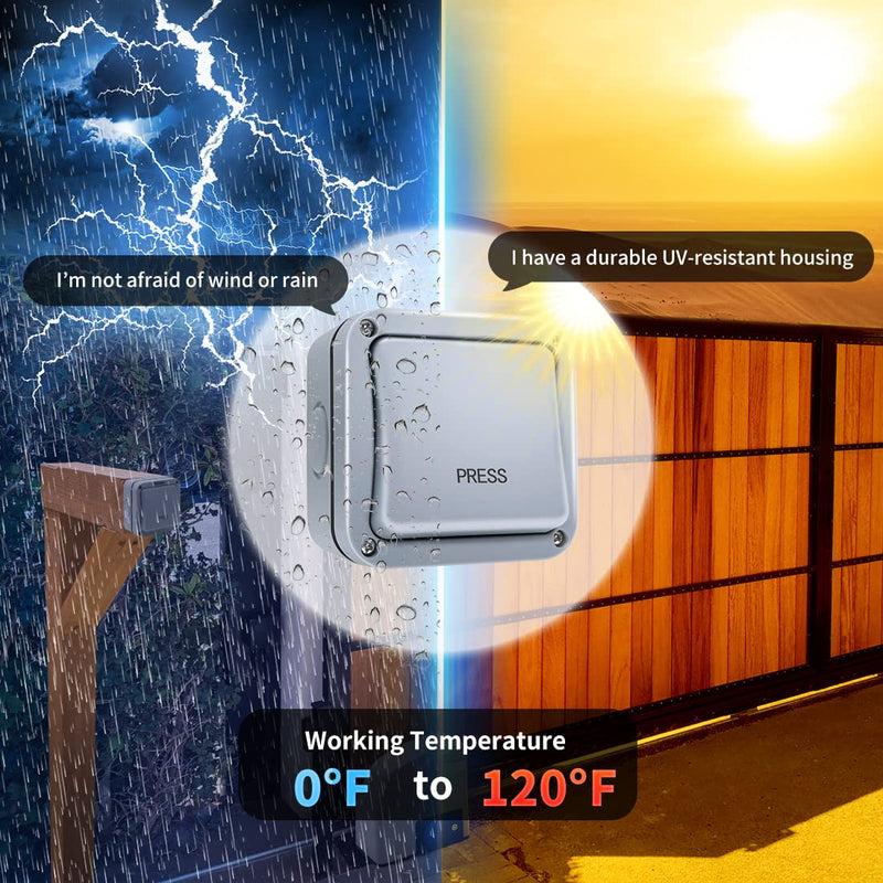 TOPENS TC148 Waterproof Wall Push Button Surface Mounted Wired Release Switch for Automatic Gate Opener, Door Access Control System and Doorbell System, Momentary Contact Switch for Outdoor Use