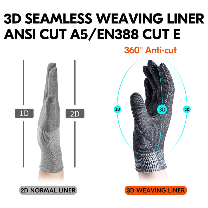 Vgo... Cut Resistant Work Gloves for Men Cold Weather, ANSI Level A5,Goat Leather Mechanic Gloves,Touchscreen(GA9604FWC5) X-Large Brown