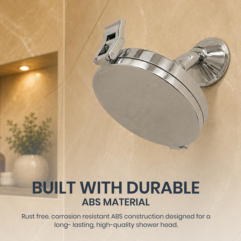 Patented Open Clean Design Shower Head - The World’s Only Cleanable Shower Head to Reduce Moisture & Buildup, High Pressure Flow, Universal Fit - Chrome - 5.5 inches