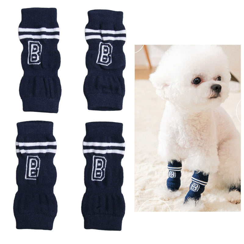 Zerodis 4pcs Pet Dog Elbow Protector, Dog Elbow Knitted Pet Leg Warmers Elastic Pet Leg Hock Protectors Warm Dog Hock Covers Pet Leg Sleeves S