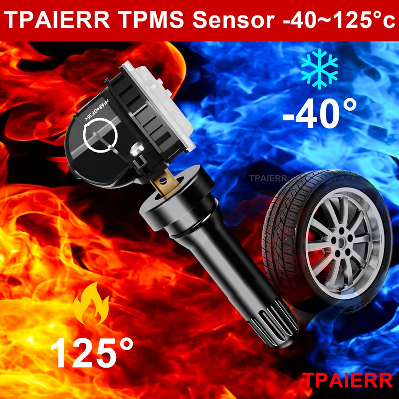 4Pcs TPMS Sensor, 315Mhz OE F2GT1A180AB F2GT1A150AB F2GZ1A189A Pre-Programed Tire Pressure Monitoring System Compatible with Ford F-150 Edge Ranger/Flex/Mustang/Explorer/Lincoln MKS Set of 4