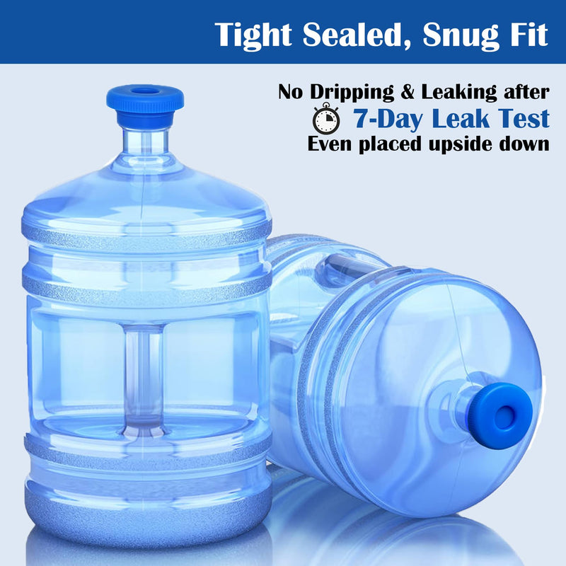 5 Gallon Water Jug Cap Reusable, Non-Spilling 55mm Water Bottle Dispenser Caps, Silicone 5 Gal Jug Replacement Caps Lids Anti Splash (Ocean Blue, 3 Pack) Ocean Blue