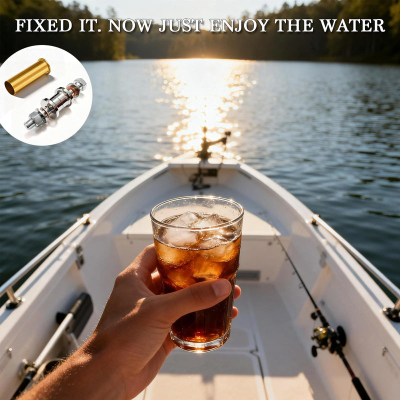 2Pcs Brass Drain Pipe Kit - 1 Inch-Drain Pipe Flaring Tool & 3 * 1 Inches Brass Drain Tube for Boat Marine Transom Repairs Replaces Water Marine Transom