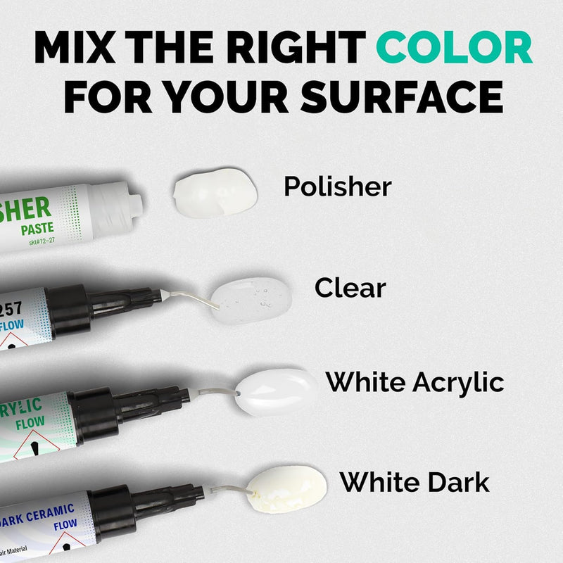 Fiberglass Tub Repair Kit (Clear, White Acrylic & Dark White Color) - Fix Your Defect Like a Pro I Suitable for Most Repairs I Upgraded Light Unit ‎Clear, white acrylic, and dark white - NewNest Australia